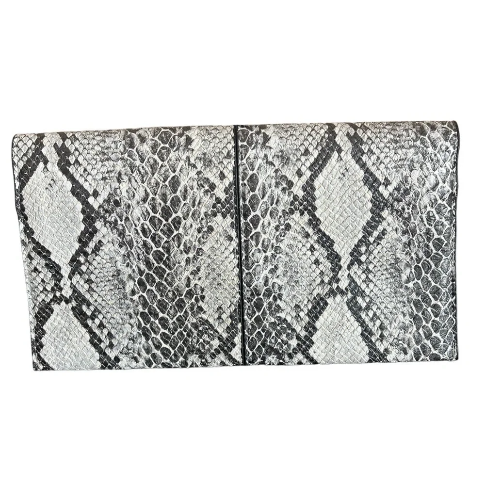Sondra Roberts Squared Snakeskin Print Clutch Bag